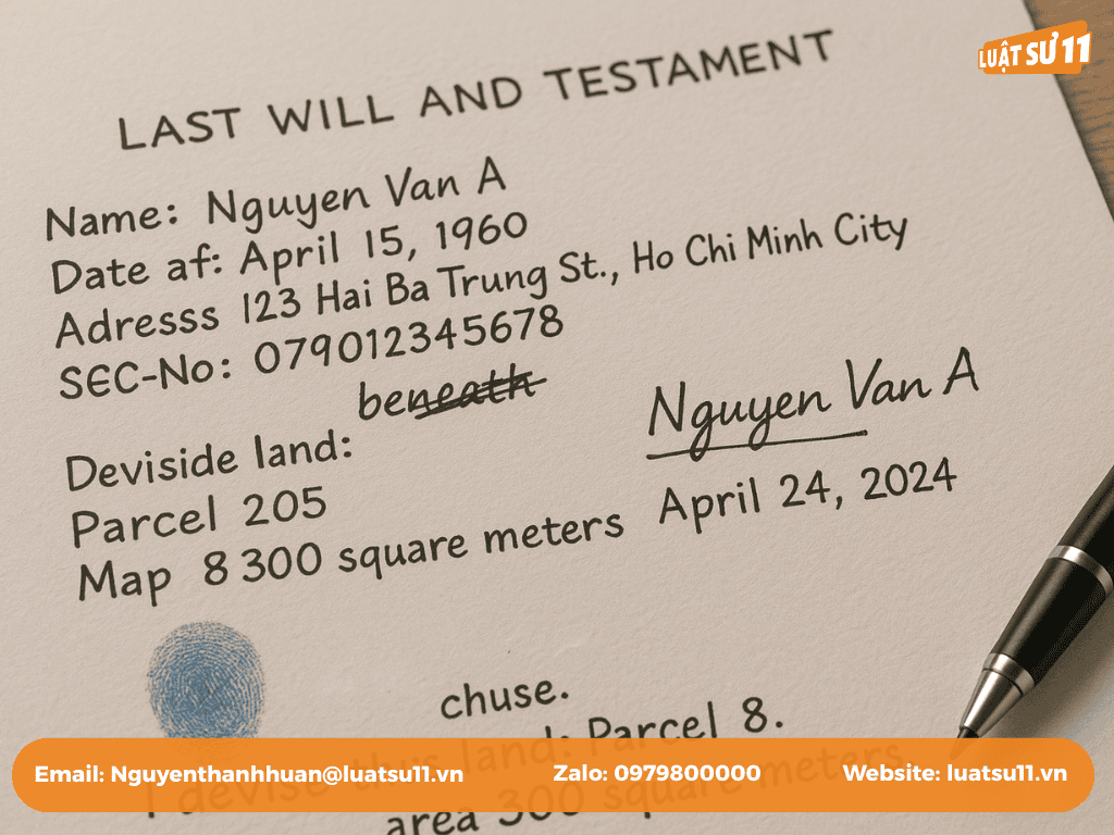 Những lỗi thường gặp trong di chúc viết tay