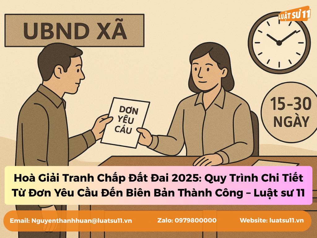Hoà Giải Tranh Chấp Đất Đai 2025: Quy Trình Chi Tiết Từ Đơn Yêu Cầu Đến Biên Bản Thành Công – Luật sư 11