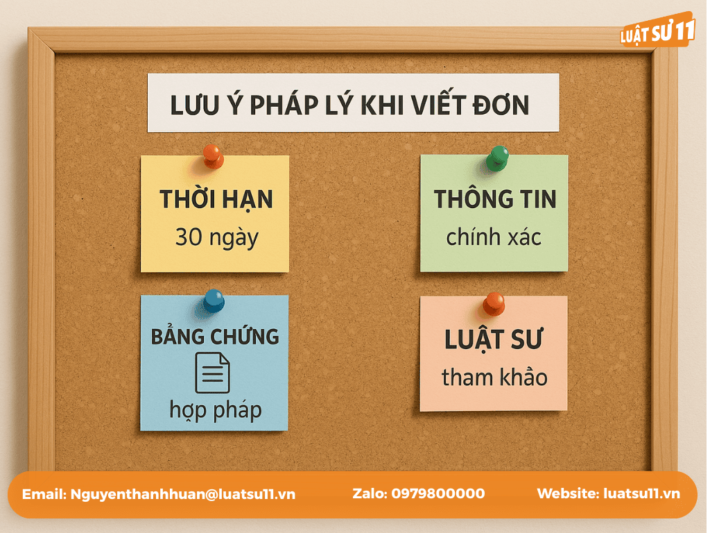 lưu ý pháp lý khi viết đơn