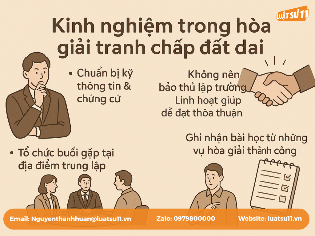 kinh nghiệm trong hoà giải tranh chấp đất đai