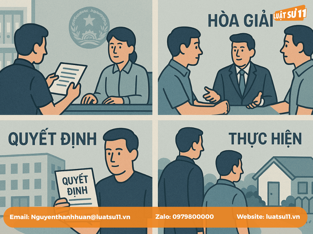 quy trình gải quyết qua hệ thống tư pháp 