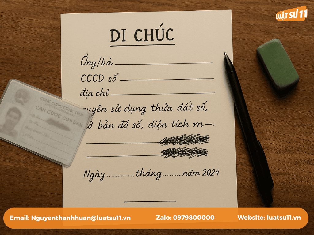 di chúc viết tay bị gạch xoá