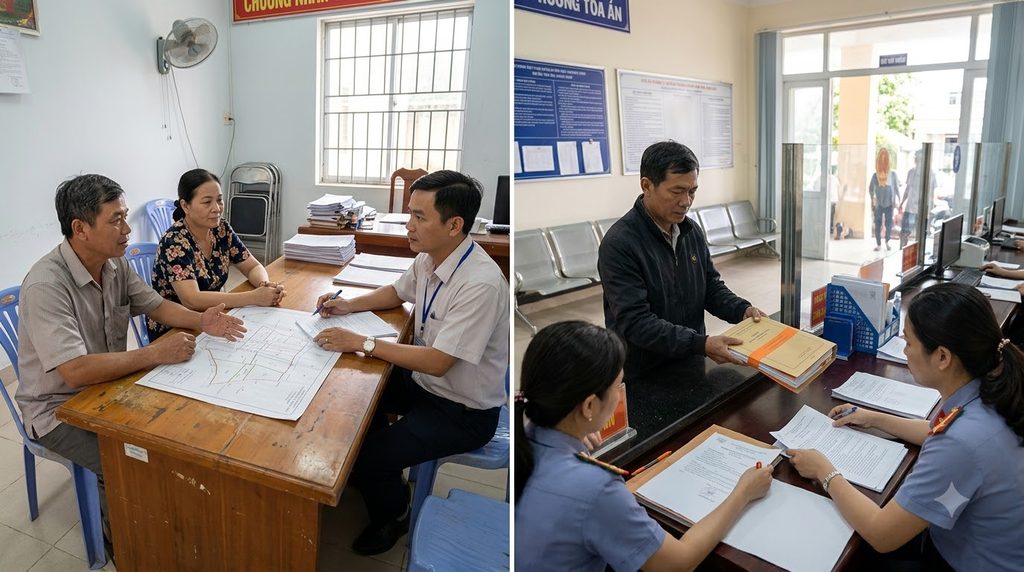 Phân biệt trường hợp hòa giải tại xã và khởi kiện tranh chấp đất