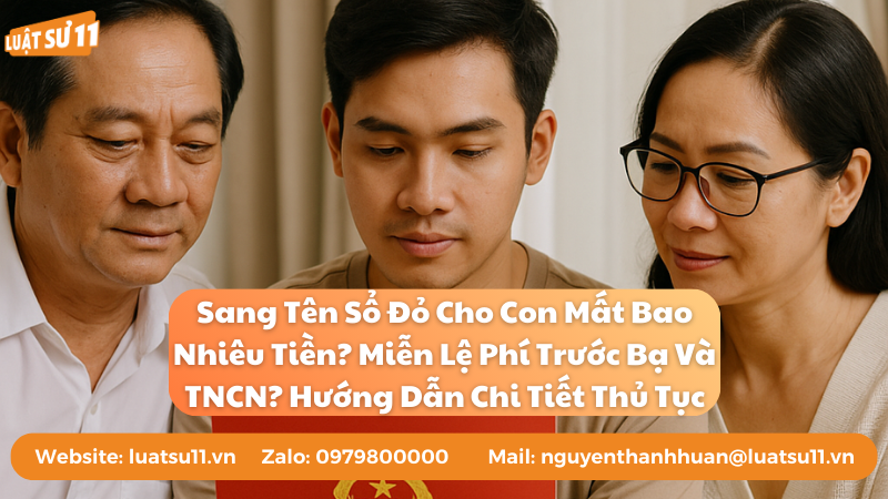 Sang Tên Sổ Đỏ Cho Con Mất Bao Nhiêu Tiền? Miễn Lệ Phí Trước Bạ Và TNCN? Hướng Dẫn Chi Tiết Thủ Tục