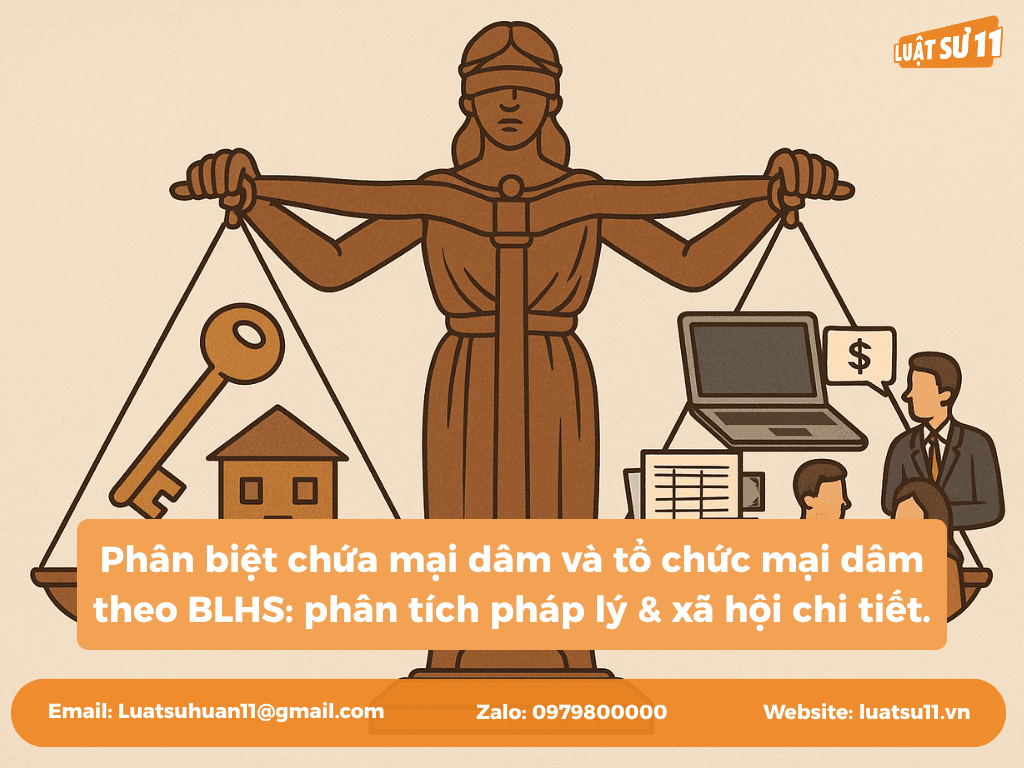 Phân biệt chứa mại dâm và tổ chức mại dâm theo BLHS: phân tích pháp lý & xã hội chi tiết.