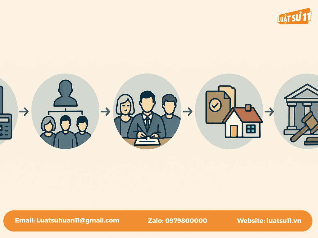 Quy trình phân chia tài sản theo pháp luật (thực hành 5 bước)