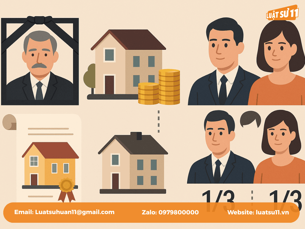 Ví dụ minh họa chi tiết: tính phần được hưởng khi không được nêu tên