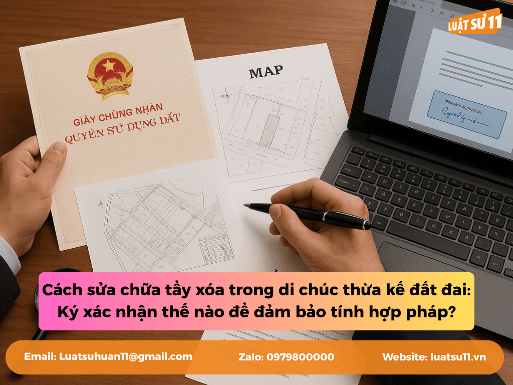 Cách sửa chữa tẩy xóa trong di chúc thừa kế đất đai: Ký xác nhận thế nào để đảm bảo tính hợp pháp?