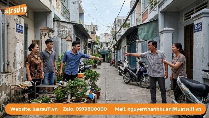 Tranh chấp lối đi chung xảy ra khi một bên tự ý lấn chiếm phần diện tích sử dụng chung