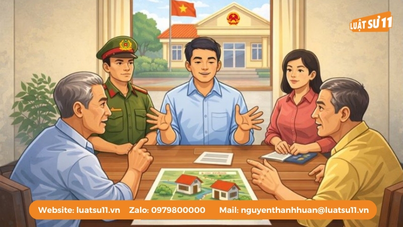 Hòa giải là bước ưu tiên đầu tiên khi đất có sổ đỏ bị lấn chiếm