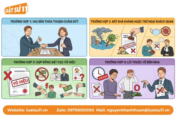 Các trường hợp bên bán được hủy hợp đồng đặt cọc theo quy định
