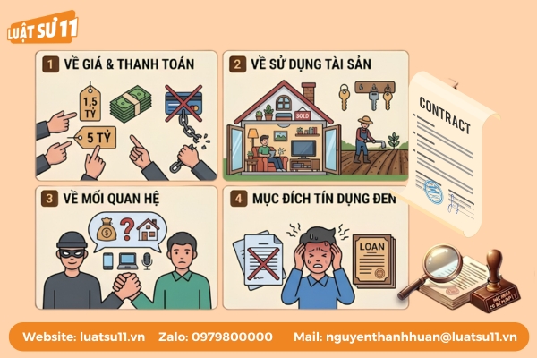 Hợp đồng giả cách thường nhằm vay tiền, né thuế hoặc che giấu tài sản