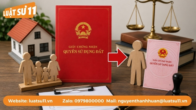 Luật Sư 11 tổng hợp quy trình chuyển sổ đỏ từ hộ gia đình sang cá nhân