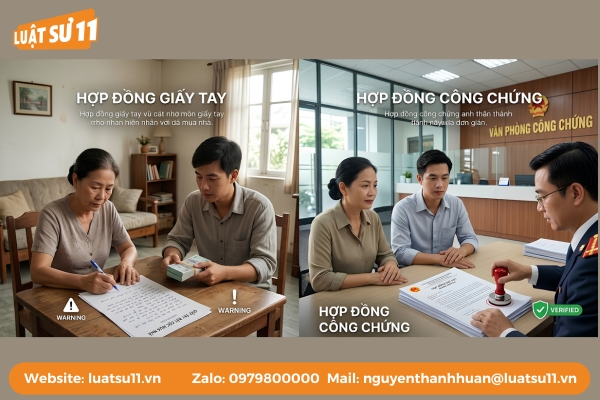 Lựa chọn hợp đồng giấy tay hay công chứng theo kinh nghiệm đặt cọc mua nhà
