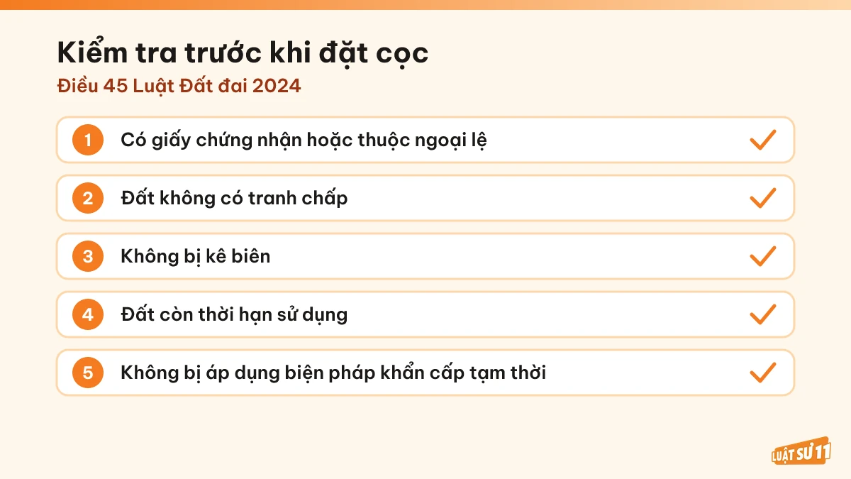 Danh sách năm điều kiện cần kiểm tra trước khi đặt cọc mua đất chưa có sổ
