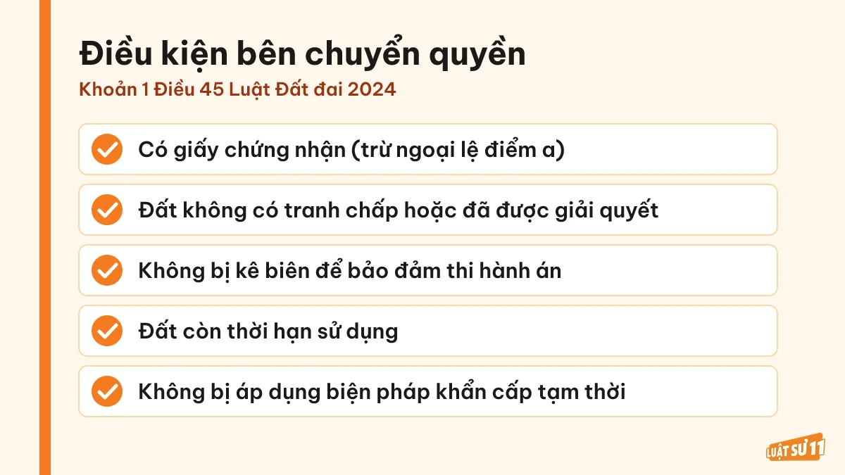 Năm điều kiện bên chuyển nhượng, tặng cho đất trồng lúa phải đáp ứng