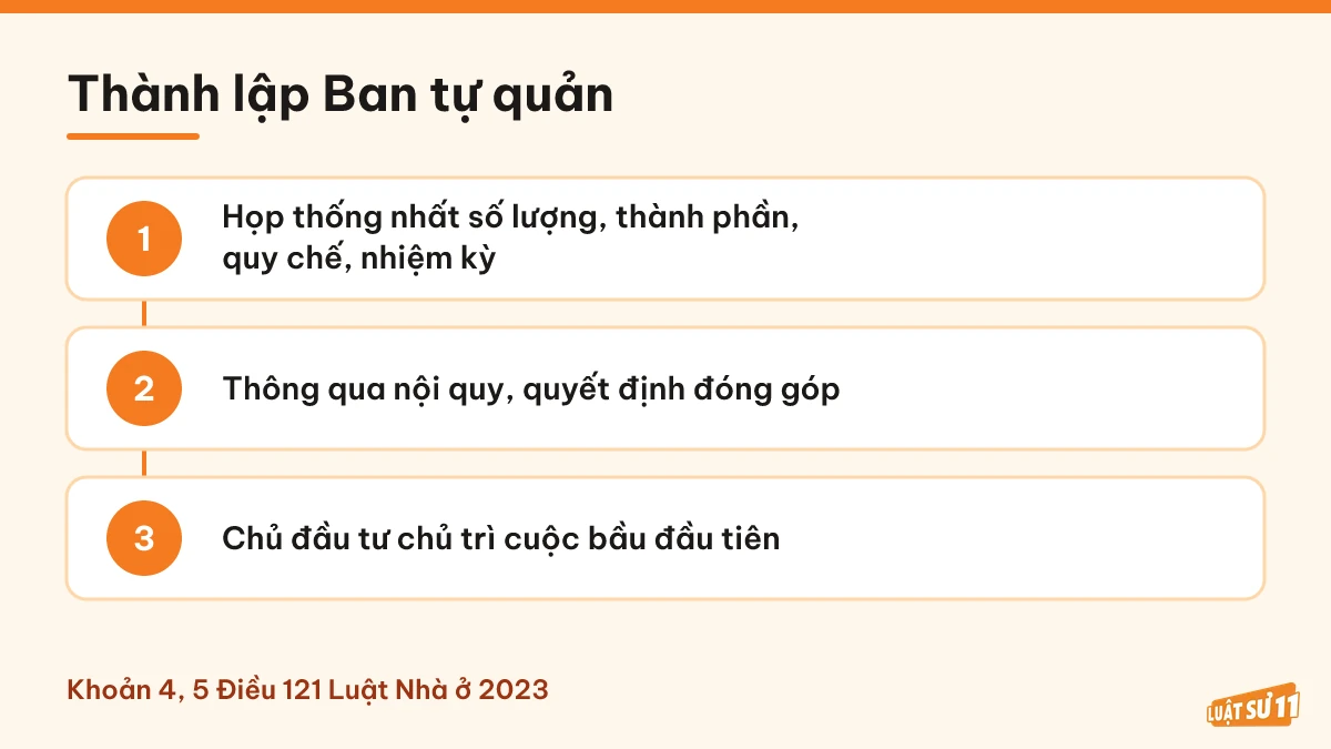 Ba bước tổ chức thành lập Ban tự quản khu nhà ở riêng lẻ theo Luật Nhà ở 2023