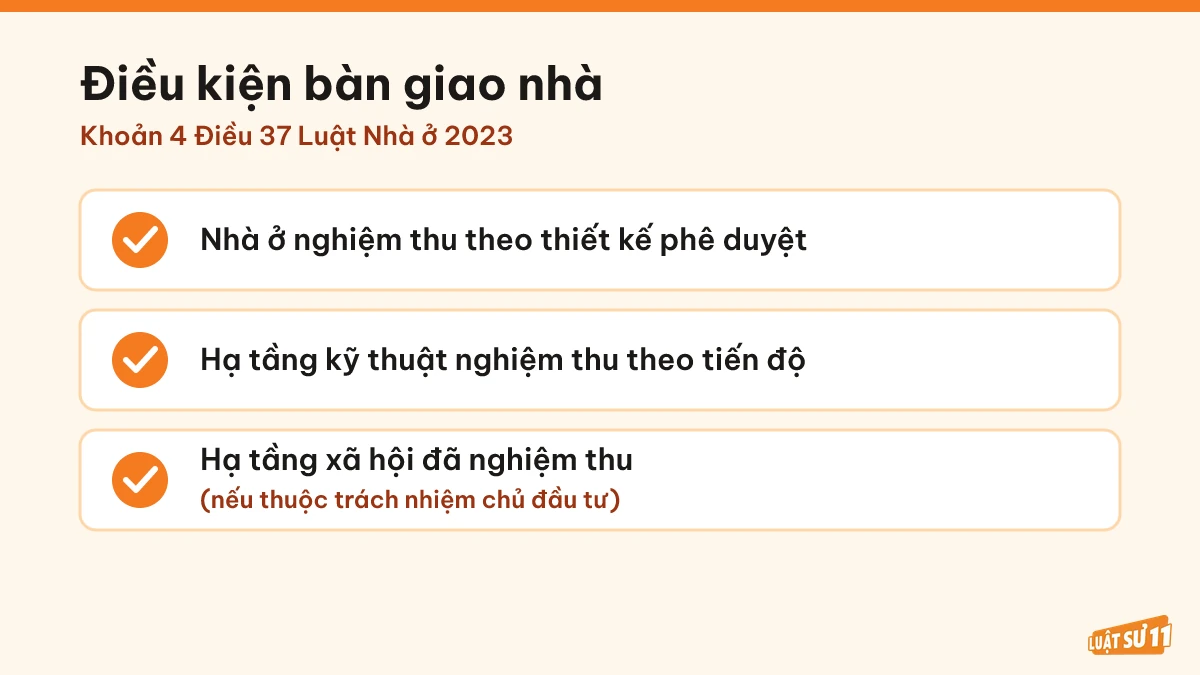 Ba điều kiện nghiệm thu để người mua nhận bàn giao nhà ở thương mại