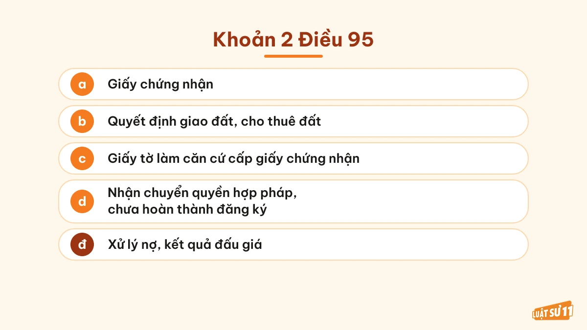 Năm nhóm giấy tờ cần kiểm tra theo khoản 2 Điều 95 Luật Đất đai 2024