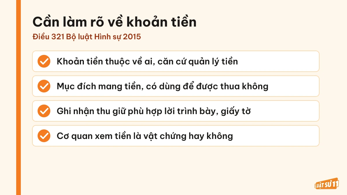 Danh sách những nội dung cần làm rõ để phân biệt tiền mang theo với tiền đánh bạc